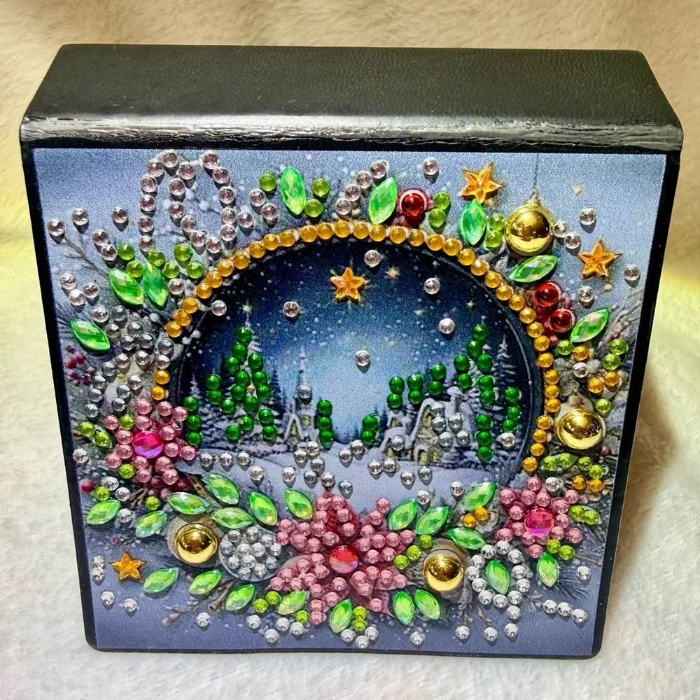 Festive Diamond Art Note Box with 160 Sheets of Paper for DIY Art Craft Complete